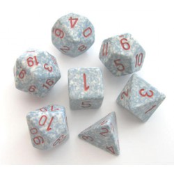 Set de 7 Dés - Granité - AIR (Gris/Rouge)