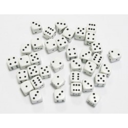 Set de 36 Dés 6 - Opaque Blanc