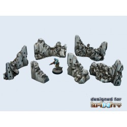 Concrete Wall "Destroyed" Set 6