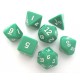 Set de 7 dés - Opaque - Vert/Blanc