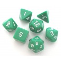 Set de 7 dés - Opaque - Vert/Blanc