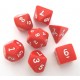 Set de 7 dés - Opaque - Rouge/Blanc