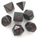 Set de 7 dés - Opaque - Noir/Rouge