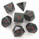 Set de 7 dés - Opaque - Noir/Rouge